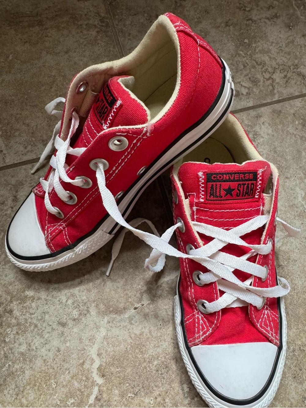 Kids Converse Slip-On Shoes with new shoelaces